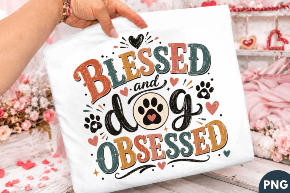 Blessed & Dog Obsessed: A Versatile T-Shirt PNG for Modern Creators