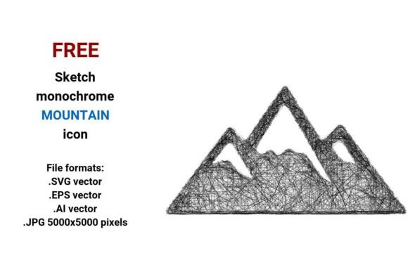 Elevate Your Design with a Free Sketch Mountain Icon