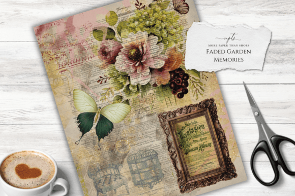 Faded Garden Memories: A Vintage Printable Collage Sheet