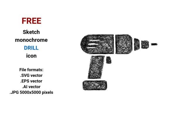 FREE Sketch Drill Icon: A Versatile Design Asset