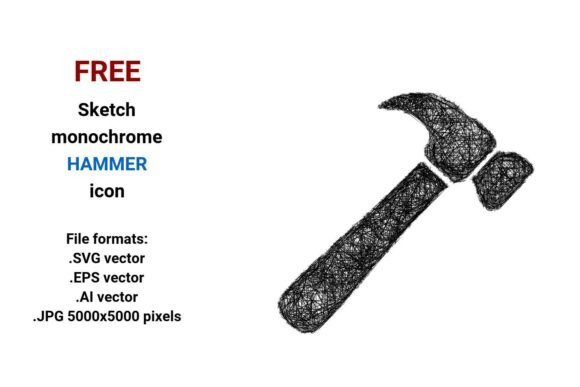 FREE Sketch Hammer Icon: Versatile Vector for Modern Design