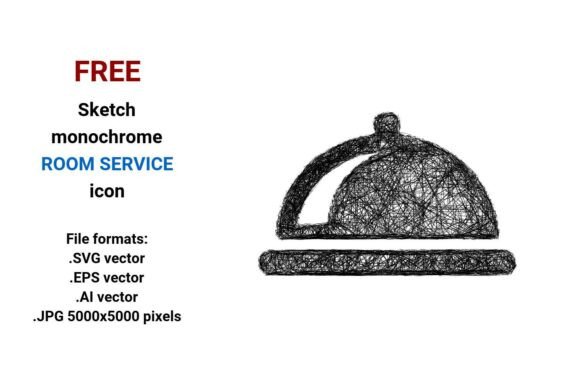 Free Sketch Room Service Icon: Elevate Your Hotel Design
