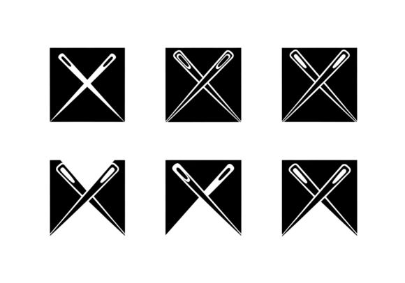 Sewing Needle Logo Icons Vector Art