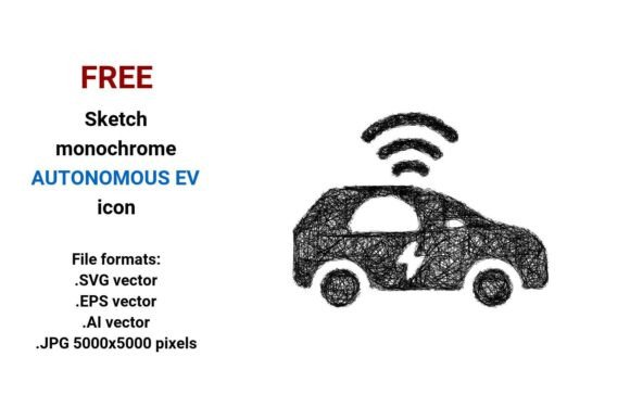 Sketch Autonomous Ev Icon: A Free Design Asset