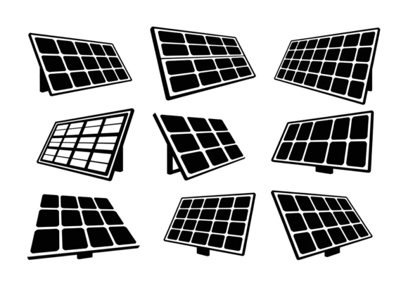 Solar Panel Vector Icons Set: A Modern Design Asset
