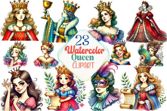 Watercolor Queen Sublimation Clipart: Elevate Your Designs